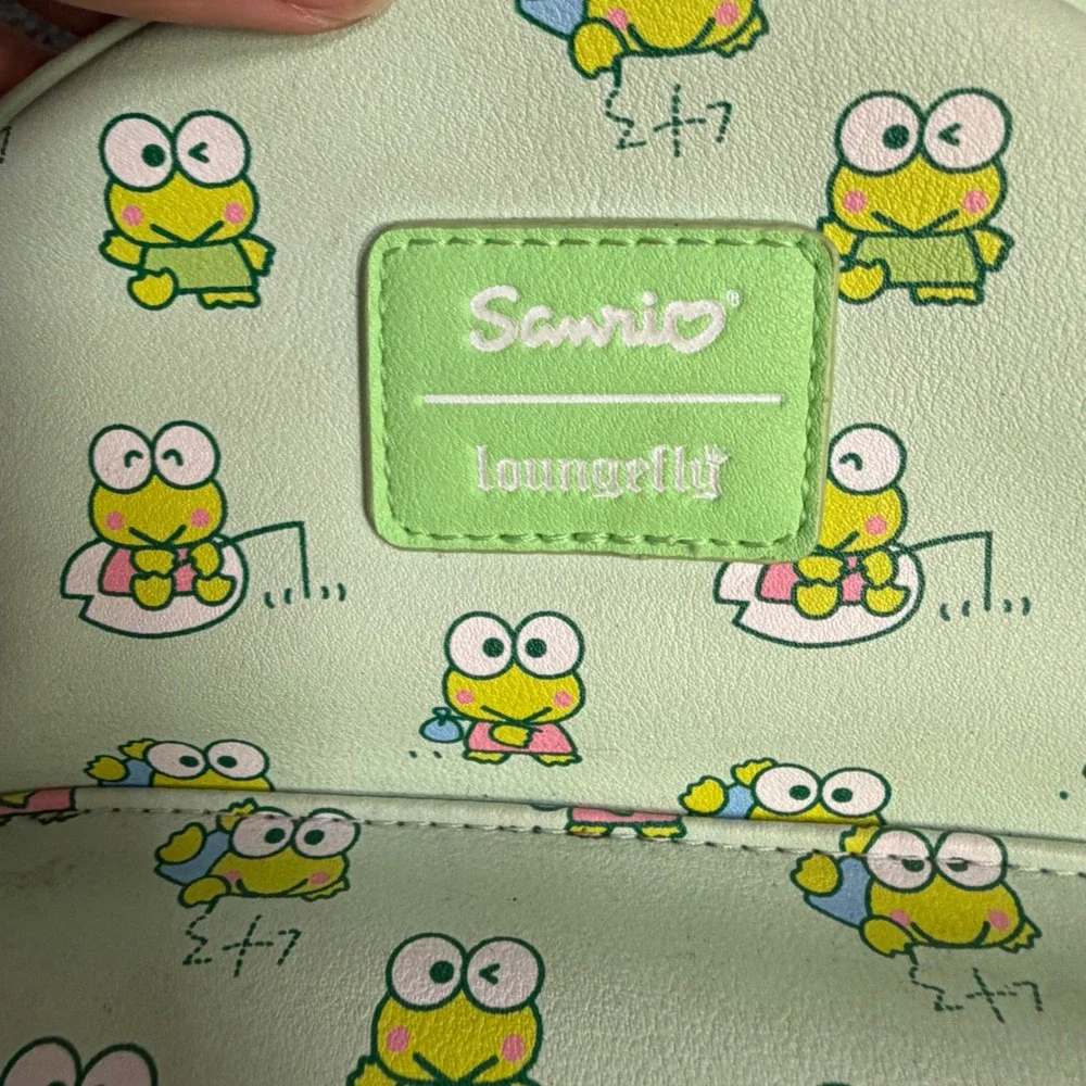 Sanrio Loungefly Keroppi Frog Mini Backpack Green Gingham All Over Print Bag